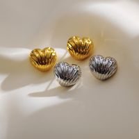 1 Pair Simple Style Classic Style Solid Color Plating 304 Stainless Steel 18K Gold Plated Ear Studs main image 3