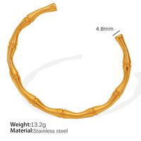 Titanium Steel 18K Gold Plated IG Style Classic Style Plating Inlay Bamboo Agate Tiger Eye Bracelets Necklace sku image 1