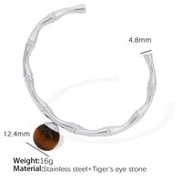 Titanium Steel 18K Gold Plated IG Style Classic Style Plating Inlay Bamboo Agate Tiger Eye Bracelets Necklace sku image 6