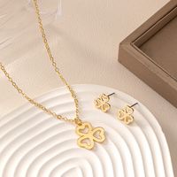 Exaggerated Simple Style Commute Shamrock Star Bow Knot Alloy Wholesale Earrings Necklace Jewelry Set main image 6