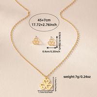 Exaggerated Simple Style Commute Shamrock Star Bow Knot Alloy Wholesale Earrings Necklace Jewelry Set main image 3