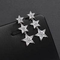 1 Pair Classic Style Korean Style Star Inlay Copper Copper Zircon 16K Gold Plated White Gold Plated Drop Earrings main image 5