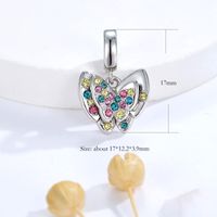1 Piece Hole 4~4.9mm Sterling Silver Zircon Rhodium Plated Butterfly Polished Pendant main image 2