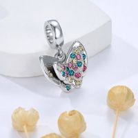 1 Piece Hole 4~4.9mm Sterling Silver Zircon Rhodium Plated Butterfly Polished Pendant main image 4