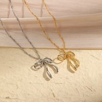 Simple Style Classic Style Commute Bow Knot Metal Copper Women's Pendant Necklace main image 1