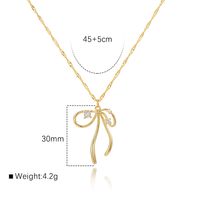Simple Style Classic Style Commute Bow Knot Metal Copper Women's Pendant Necklace sku image 1