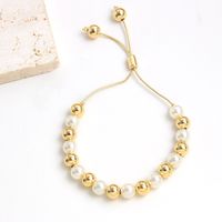 Wholesale Jewelry Basic Vintage Style Simple Style Geometric Shell Copper 18K Gold Plated Gold Plated Beaded Bracelets main image 3