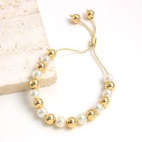 Wholesale Jewelry Basic Vintage Style Simple Style Geometric Shell Copper 18K Gold Plated Gold Plated Beaded Bracelets main image 4