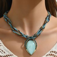 Ethnic Style Bohemian Classic Style Geometric Alloy Plastic Resin Inlay Resin Women's Pendant Necklace main image 6