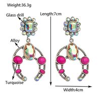 1 Pair Casual Vacation Classic Style Color Block Inlay Alloy Turquoise Glass Silver Plated Drop Earrings main image 2
