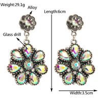 1 Pair Casual Vacation Classic Style Flower Plating Inlay Alloy Turquoise Glass Silver Plated Drop Earrings main image 2