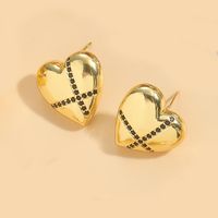 1 Pair Vintage Style Simple Style Commute Bow Knot Plating Inlay Copper Zircon 14K Gold Plated Ear Studs sku image 2