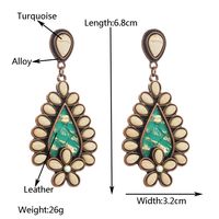 1 Pair Casual Vacation Classic Style Water Droplets Inlay Alloy Turquoise Silver Plated Drop Earrings main image 2