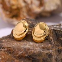1 Pair Simple Style Classic Style Solid Color Plating 304 Stainless Steel 18K Gold Plated Ear Studs main image 8