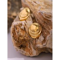 1 Pair Simple Style Classic Style Solid Color Plating 304 Stainless Steel 18K Gold Plated Ear Studs main image 6