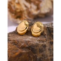 1 Pair Simple Style Classic Style Solid Color Plating 304 Stainless Steel 18K Gold Plated Ear Studs main image 7