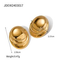 1 Pair Simple Style Classic Style Solid Color Plating 304 Stainless Steel 18K Gold Plated Ear Studs sku image 1