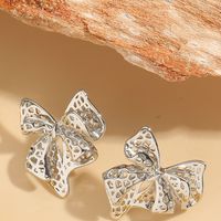 1 Pair Vintage Style Simple Style Commute Bow Knot Plating Inlay Copper Zircon 14K Gold Plated Ear Studs sku image 4