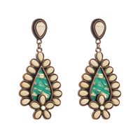 1 Pair Casual Vacation Classic Style Water Droplets Inlay Alloy Turquoise Silver Plated Drop Earrings sku image 4