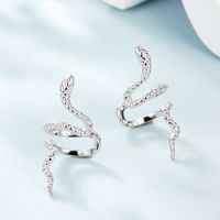 1 Pair Vacation Punk Simple Style Snake Plating Sterling Silver White Gold Plated Gold Plated Ear Cuffs main image 4