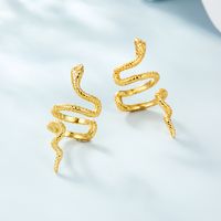1 Pair Vacation Punk Simple Style Snake Plating Sterling Silver White Gold Plated Gold Plated Ear Cuffs main image 3
