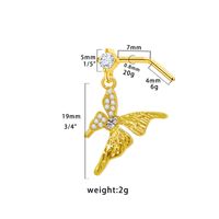 1 Piece Nose Rings & Studs Glam Rock Ethnic Style Star Heart Shape Butterfly 316 Stainless Steel  Copper Plating Inlay Rhinestones Zircon Gold Plated Nose Rings & Studs main image 8