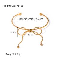 Simple Style Classic Style Bow Knot 304 Stainless Steel 18K Gold Plated Bangle In Bulk sku image 1