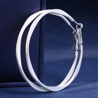 1 Pair Simple Style Round Solid Color Alloy Hoop Earrings sku image 1