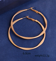 1 Pair Simple Style Round Solid Color Alloy Hoop Earrings main image 2