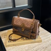 Women's Medium Pu Leather Printing Vintage Style Classic Style Lock Clasp Crossbody Bag main image 8