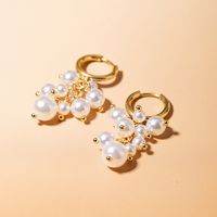 1 Pair Sweet Solid Color Patchwork Plating 304 Stainless Steel Imitation Pearl Pearl 18K Gold Plated Drop Earrings main image 2