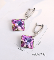 1 Pair Basic Modern Style Classic Style Geometric Glass Copper Alloy Drop Earrings main image 2