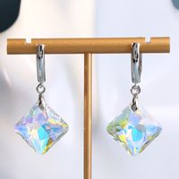 1 Pair Basic Modern Style Classic Style Geometric Glass Copper Alloy Drop Earrings main image 4