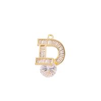 1 Piece 13*28mm Copper Zircon 18K Gold Plated Round Heart Shape Rhombus Polished Pendant main image 7