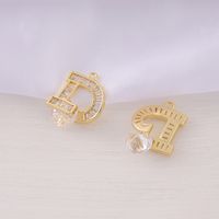 1 Piece 13*28mm Copper Zircon 18K Gold Plated Round Heart Shape Rhombus Polished Pendant main image 6