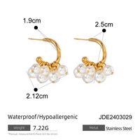 1 Pair Sweet Solid Color Patchwork Plating 304 Stainless Steel Imitation Pearl Pearl 18K Gold Plated Drop Earrings sku image 2