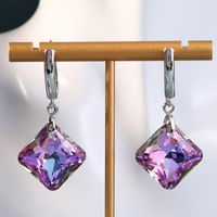 1 Pair Basic Modern Style Classic Style Geometric Glass Copper Alloy Drop Earrings sku image 2