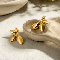 1 Pair Simple Style Classic Style Solid Color Plating 304 Stainless Steel 18K Gold Plated Earrings main image 5