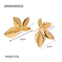 1 Paar Einfacher Stil Klassischer Stil Einfarbig Überzug Edelstahl 304 18 Karat Vergoldet Ohrringe sku image 1