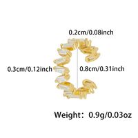 1 Piece Vintage Style Simple Style Roman Style C Shape Geometric Inlay Sterling Silver Zircon White Gold Plated Gold Plated Ear Cuffs main image 2