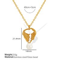 Titanium Steel 18K Gold Plated Elegant Classic Style Plating Inlay Wings Glass Stone Earrings Necklace main image 3