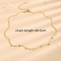 Titanium Steel 18K Gold Plated Vintage Style Shiny Inlay Round Artificial Rhinestones Necklace main image 2