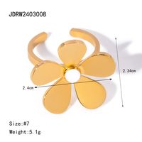 304 Stainless Steel 18K Gold Plated IG Style Simple Style Classic Style Plating Little Daisy Rings main image 3