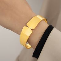 304 Stainless Steel 18K Gold Plated Basic Modern Style Classic Style Plating Solid Color Bangle main image 5