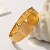 Acier Inoxydable 304 Plaqué Or 18K De Base Style Moderne Style Classique Placage Couleur Unie Bracelet main image 4