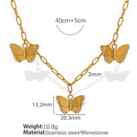 Titanium Steel 18K Gold Plated Elegant Classic Style Plating Inlay Butterfly Rhinestones Earrings Necklace sku image 2