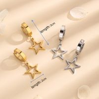 1 Pair Simple Style Star Titanium Steel 18K Gold Plated Drop Earrings main image 2