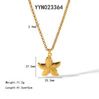 304 Stainless Steel 18K Gold Plated Hawaiian Vacation Classic Style Plating Starfish Earrings Necklace main image 3