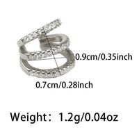 1 Piece Vintage Style Simple Style Roman Style C Shape Geometric Inlay Sterling Silver Zircon White Gold Plated Gold Plated Ear Cuffs main image 2