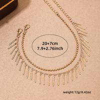 Beach Simple Style Solid Color Alloy Tassel Women's Anklet main image 2